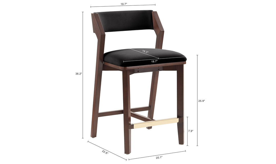 Manhattan Comfort Patricia Wood Upholstered Counter Stool