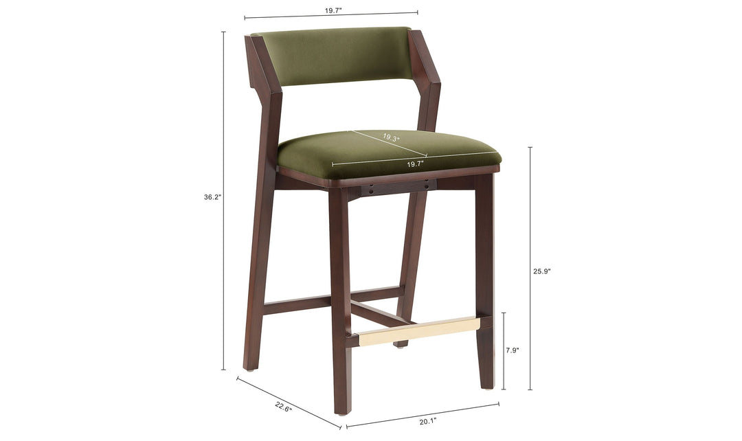 Manhattan Comfort Patricia Wood Upholstered Counter Stool