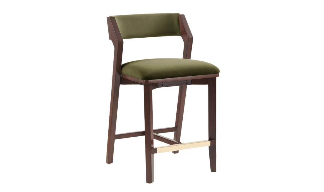 Manhattan Comfort Patricia Wood Upholstered Counter Stool