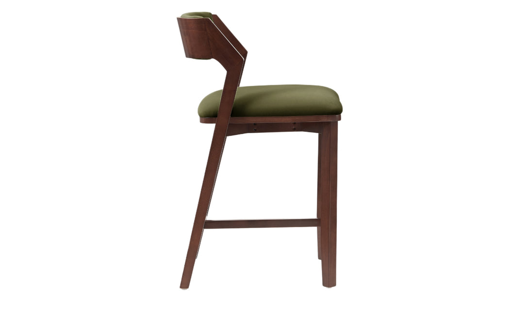 Manhattan Comfort Patricia Wood Upholstered Counter Stool