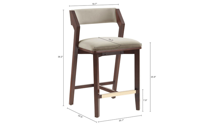 Manhattan Comfort Patricia Wood Upholstered Counter Stool