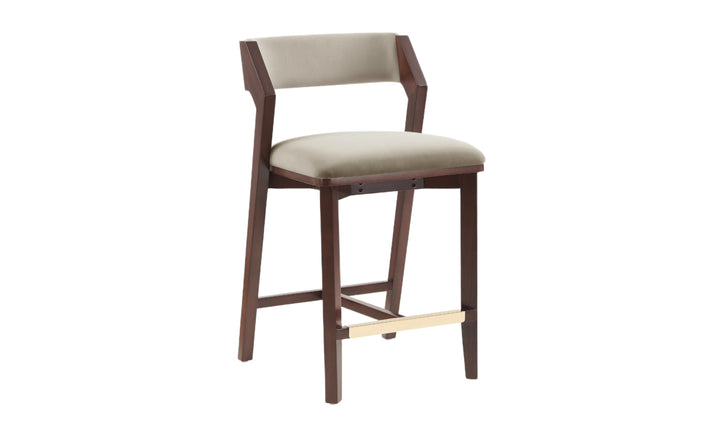 Manhattan Comfort Patricia Wood Upholstered Counter Stool