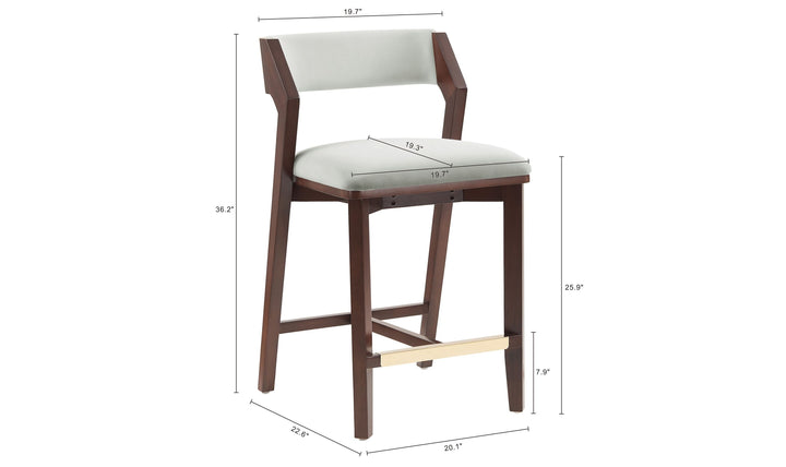 Manhattan Comfort Patricia Wood Upholstered Counter Stool