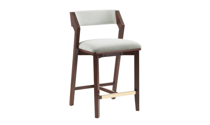 Manhattan Comfort Patricia Wood Upholstered Counter Stool