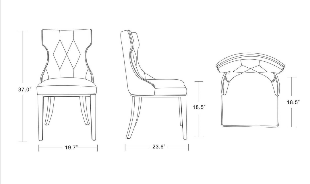 Manhattan Comfort Reine Wood Upholstered Dining Chair-Jennifer Furniture