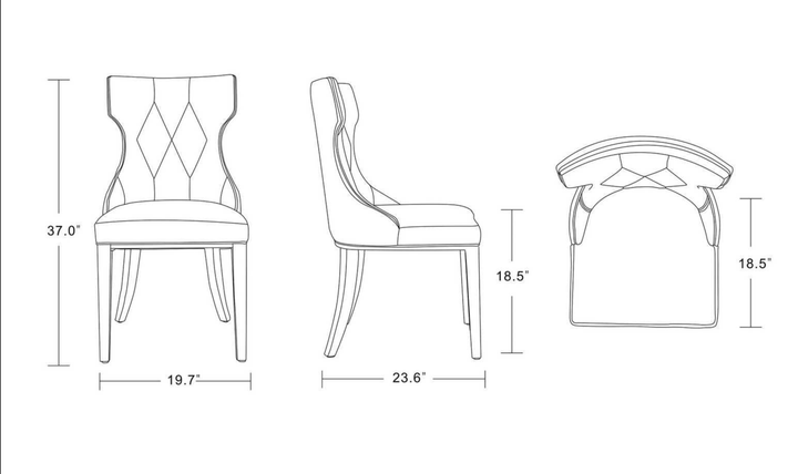 Manhattan Comfort Reine Wood Upholstered Dining Chair-Jennifer Furniture