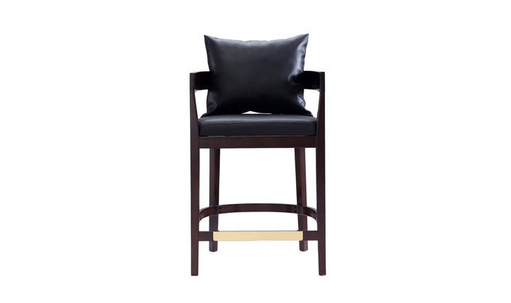 Manhattan Comfort Ritz Wood Base Upholstered Counter Stool