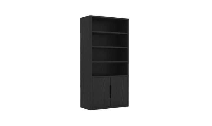 Manhattan Comfort Rivington Bookcase with Lower Storage Cabinet-Jenifer Furniture