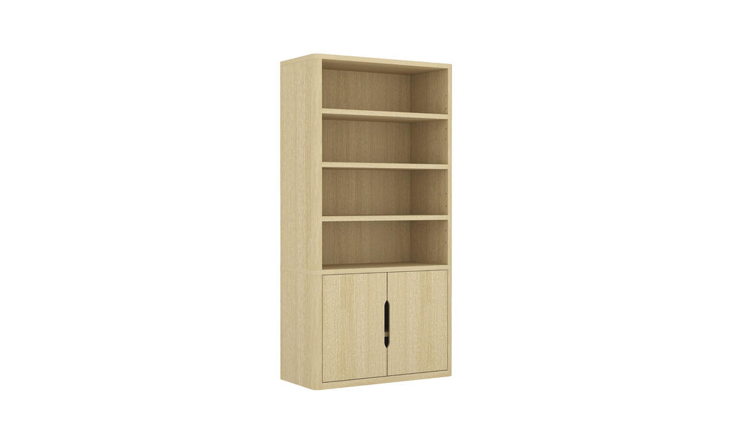 Manhattan Comfort Rivington Bookcase with Lower Storage Cabinet-Jenifer Furniture