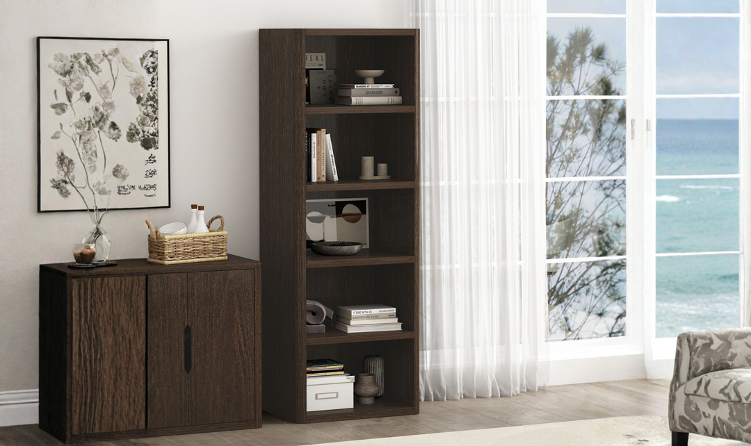 Manhattan Comfort Rivington Open Bookcase Shelf-Jennifer Furniture