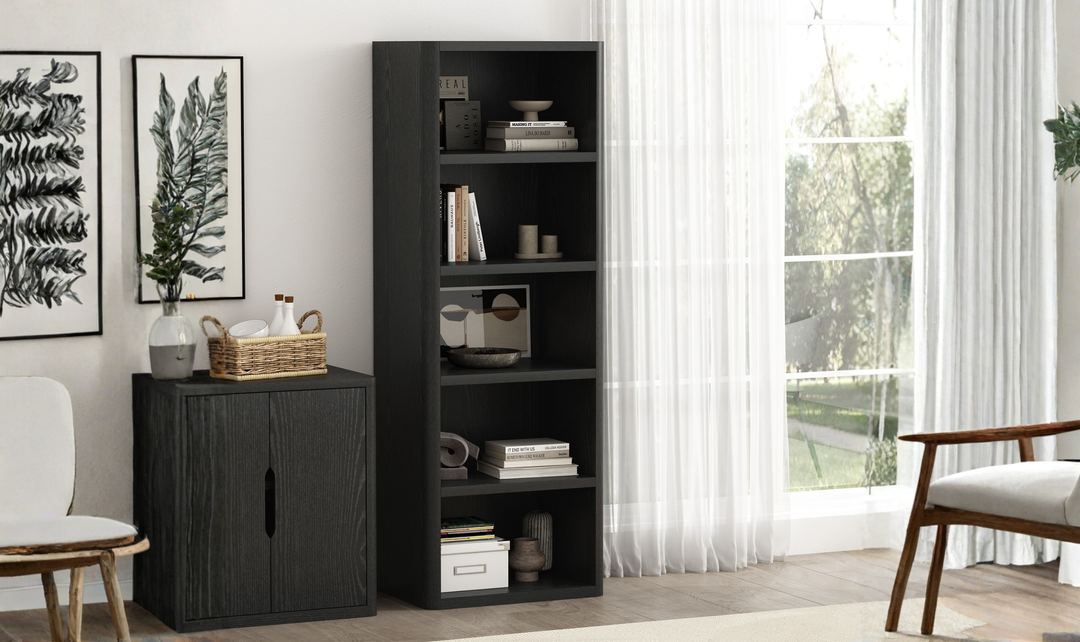 Manhattan Comfort Rivington Open Bookcase Shelf-Jennifer Furniture