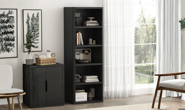 Manhattan Comfort Rivington Open Bookcase Shelf-Jennifer Furniture