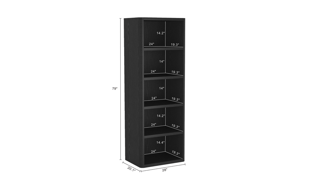 Manhattan Comfort Rivington Open Bookcase Shelf-Jennifer Furniture
