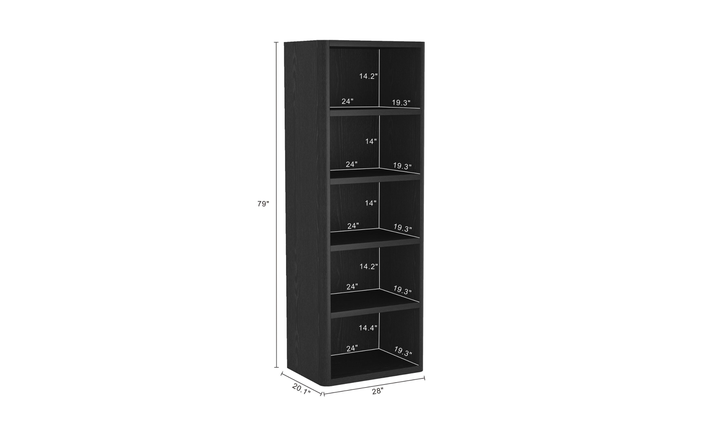 Manhattan Comfort Rivington Open Bookcase Shelf-Jennifer Furniture