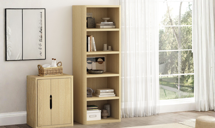 Manhattan Comfort Rivington Open Bookcase Shelf-Jennifer Furniture