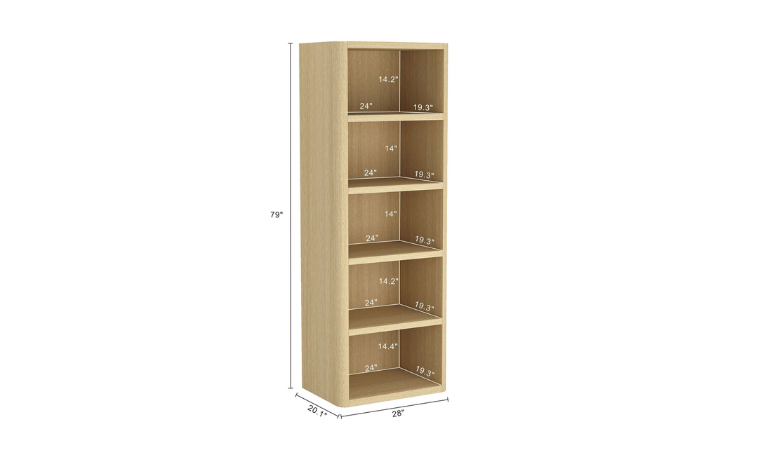 Manhattan Comfort Rivington Open Bookcase Shelf-Jennifer Furniture