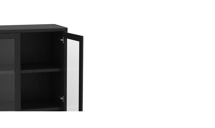 Manhattan Comfort Rivington Tall Glass Door Display Cabinet-Jennifer Furniture
