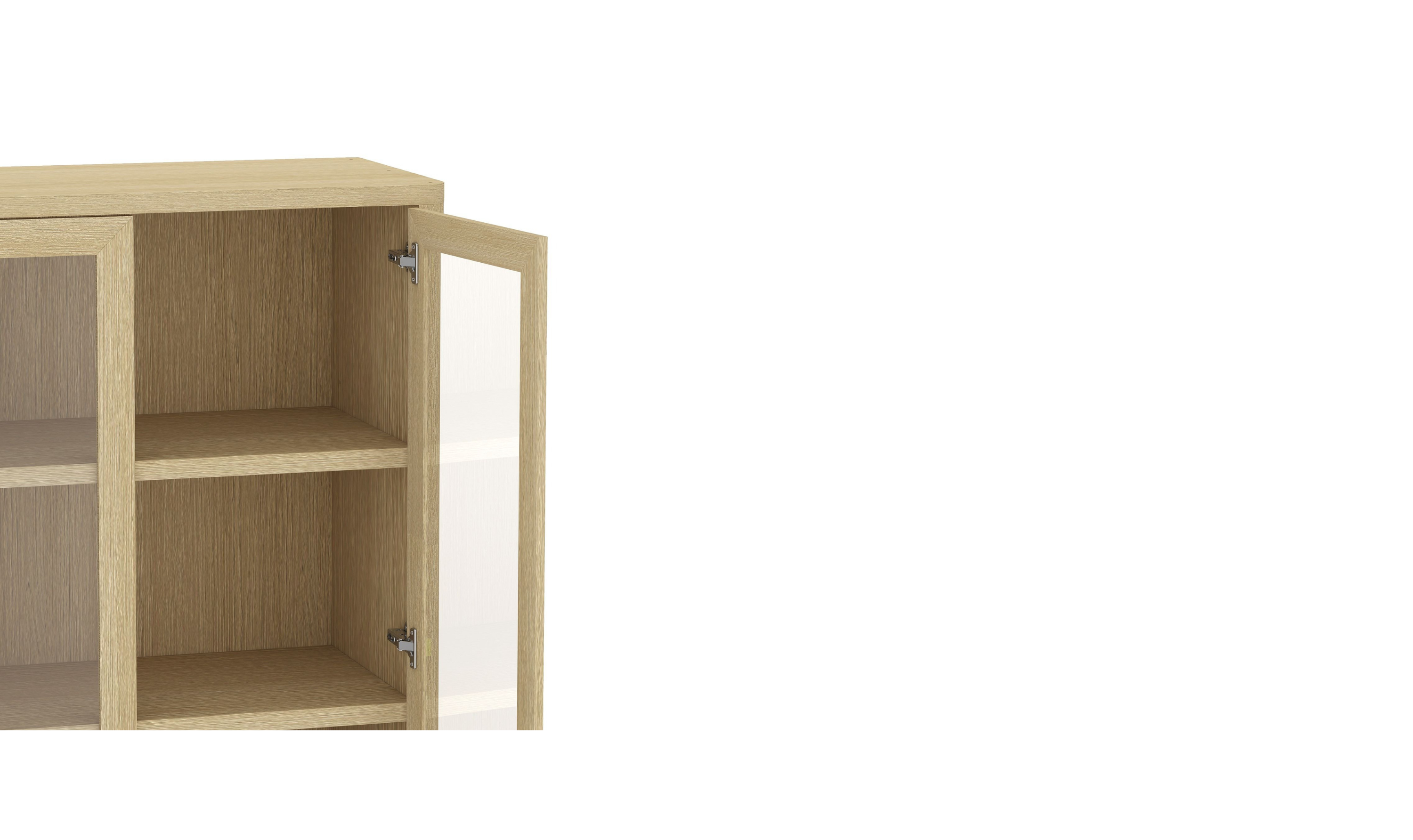 Manhattan Comfort Rivington Tall Glass Door Display Cabinet-Jennifer Furniture