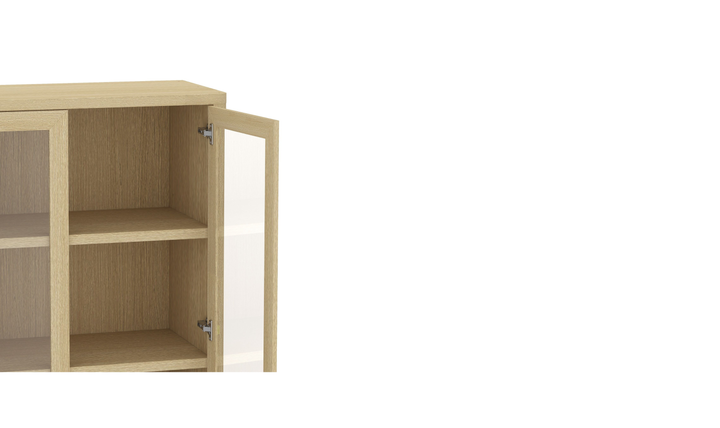 Manhattan Comfort Rivington Tall Glass Door Display Cabinet-Jennifer Furniture