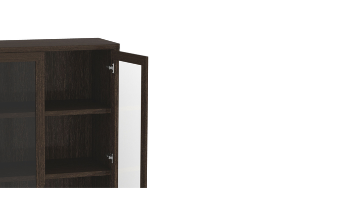 Manhattan Comfort Rivington Tall Glass Door Display Cabinet-Jennifer Furniture