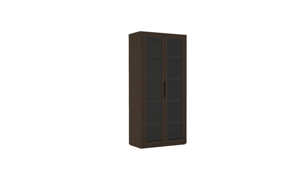 Manhattan Comfort Rivington Tall Glass Door Display Cabinet-Jennifer Furniture