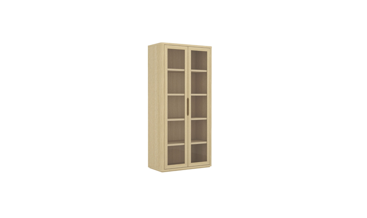 Manhattan Comfort Rivington Tall Glass Door Display Cabinet-Jennifer Furniture