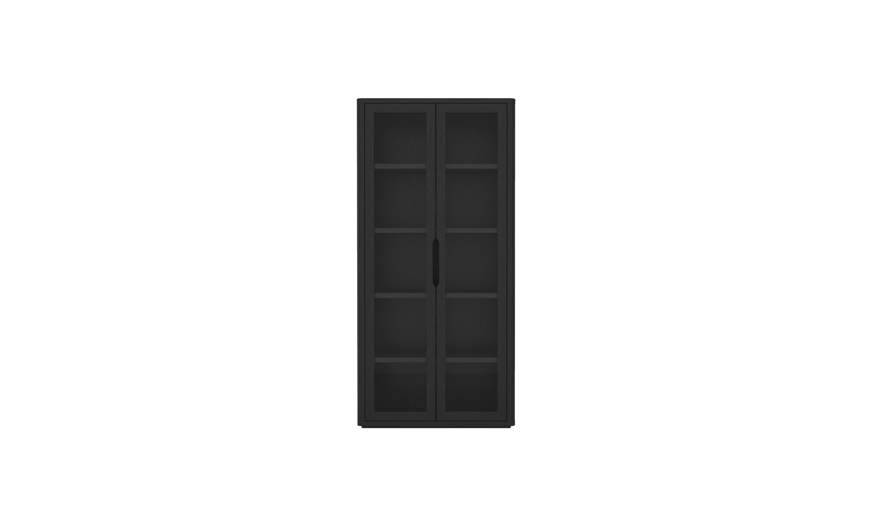 Manhattan Comfort Rivington Tall Glass Door Display Cabinet-Jennifer Furniture