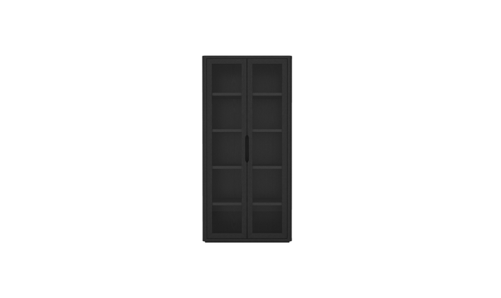 Manhattan Comfort Rivington Tall Glass Door Display Cabinet-Jennifer Furniture