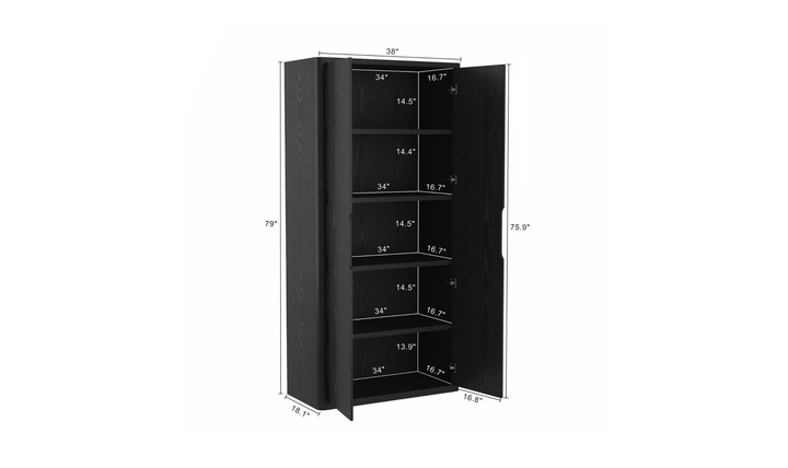 Manhattan Comfort Rivington Tall Two-Door Storage Cabinet-Jennifer Furniture