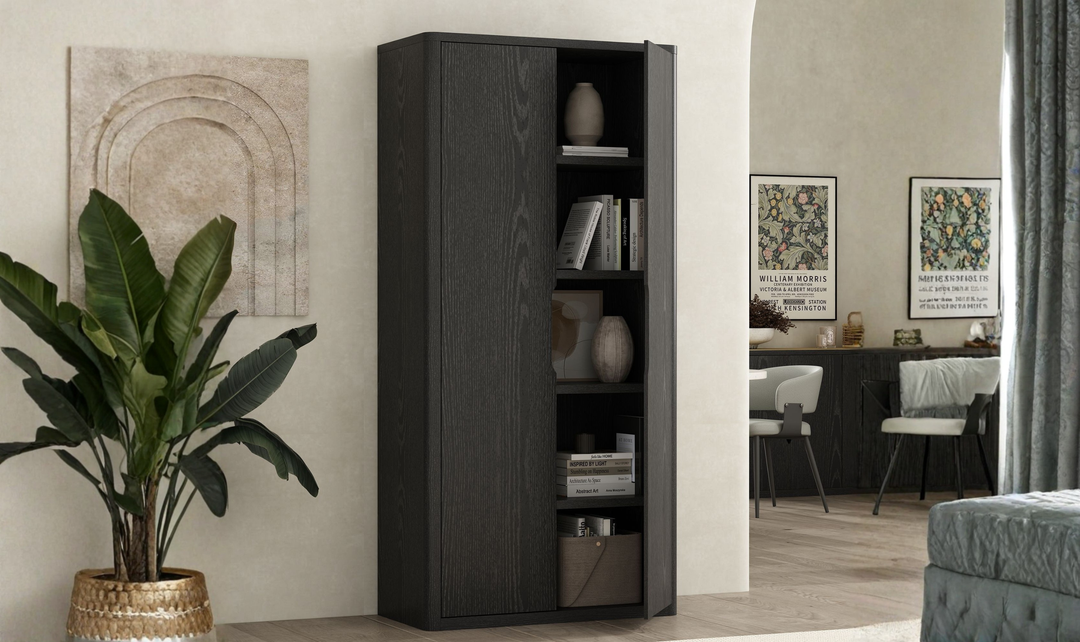Manhattan Comfort Rivington Tall Two-Door Storage Cabinet-Jennifer Furniture