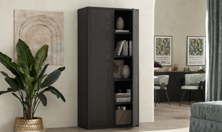 Manhattan Comfort Rivington Tall Two-Door Storage Cabinet-Jennifer Furniture