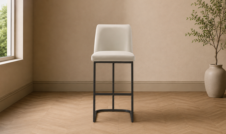 Manhattan Comfort Serena Metal Upholstered Barstool-Jennifer Furniture
