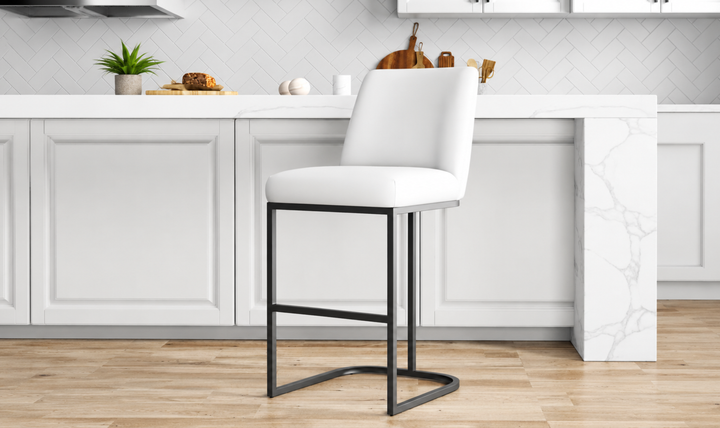 Manhattan Comfort Serena Metal Upholstered Barstool-Jennifer Furniture