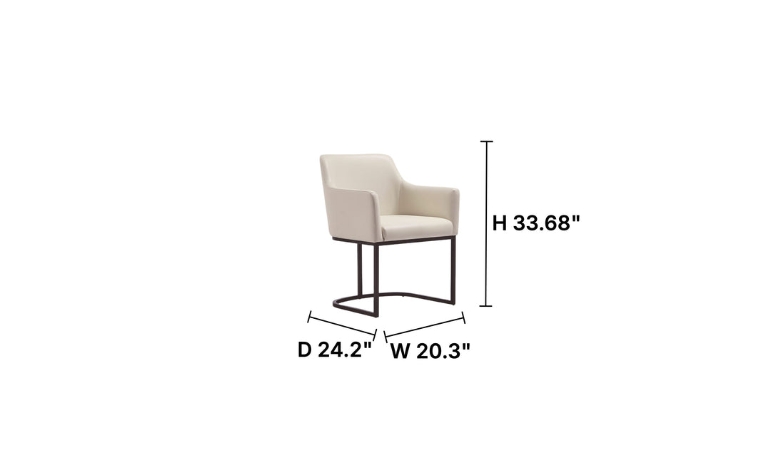 Manhattan Comfort Serena Metal Vegan Leather Armchair-Jennifer Furniture