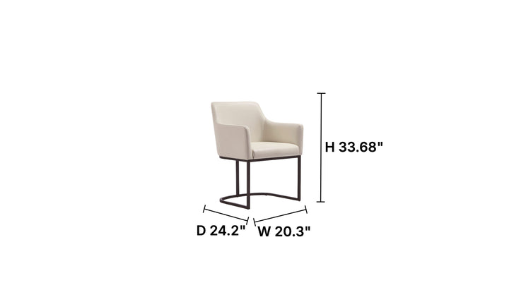 Manhattan Comfort Serena Metal Vegan Leather Armchair-Jennifer Furniture