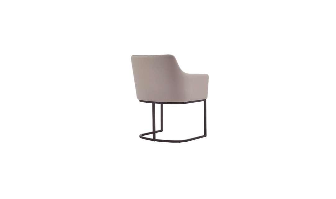 Manhattan Comfort Serena Metal Vegan Leather Armchair-Jennifer Furniture