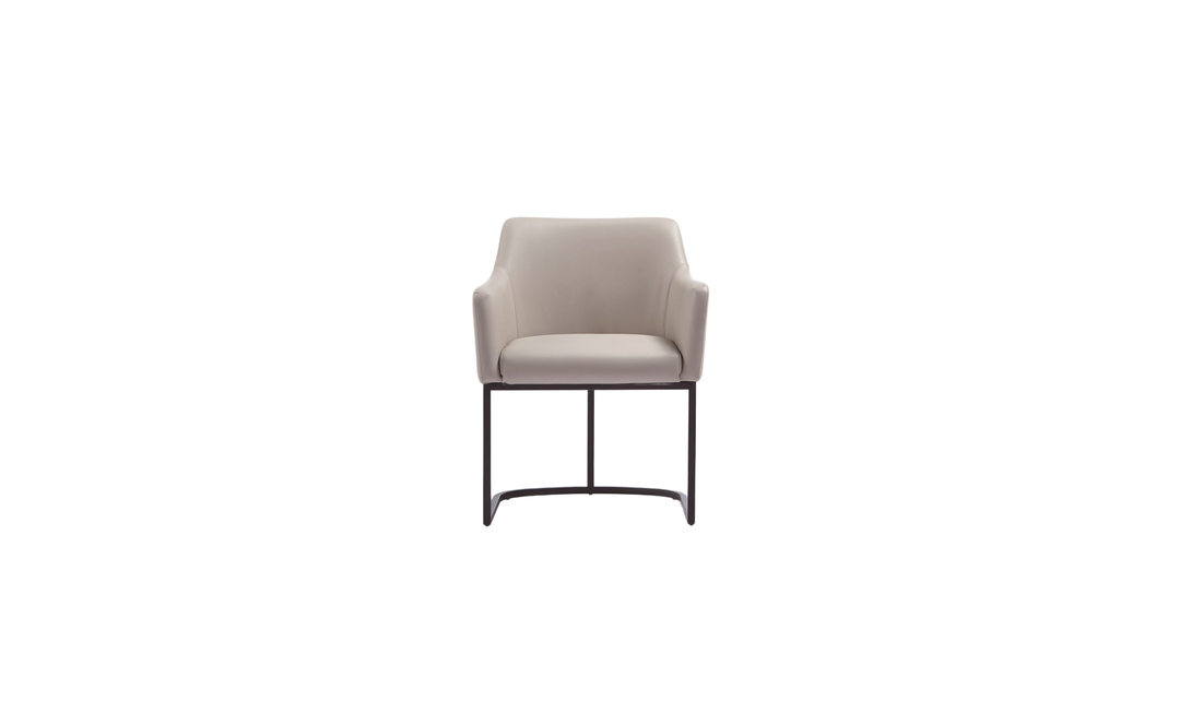 Manhattan Comfort Serena Metal Vegan Leather Armchair-Jennifer Furniture