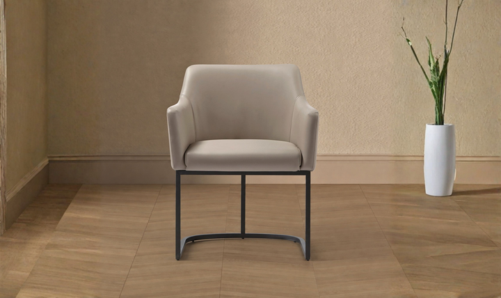 Manhattan Comfort Serena Metal Vegan Leather Armchair-Jennifer Furniture