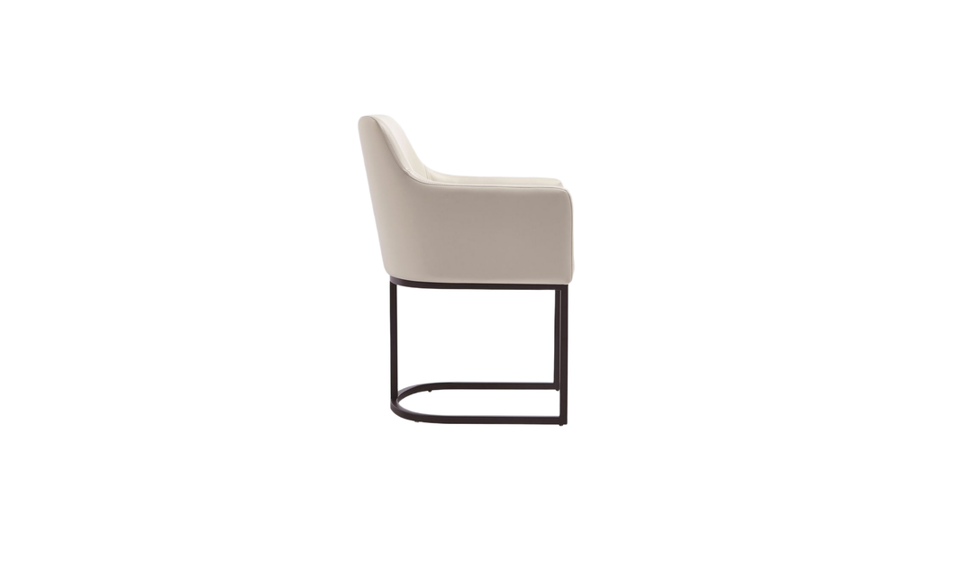 Manhattan Comfort Serena Metal Vegan Leather Armchair-Jennifer Furniture