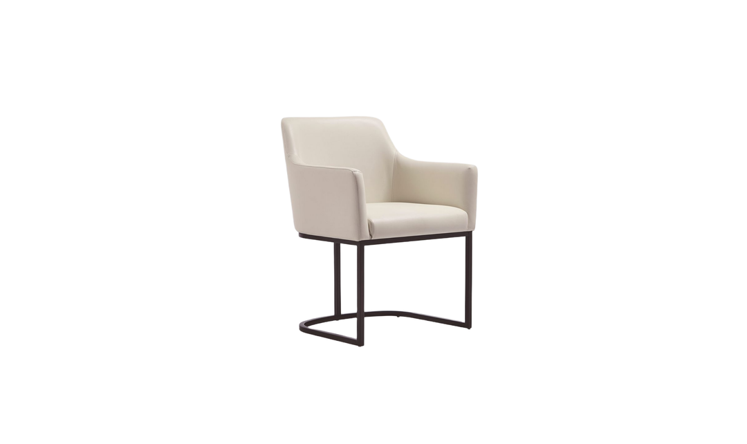 Manhattan Comfort Serena Metal Vegan Leather Armchair-Jennifer Furniture