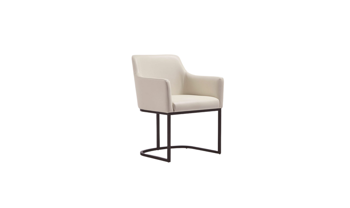Manhattan Comfort Serena Metal Vegan Leather Armchair-Jennifer Furniture