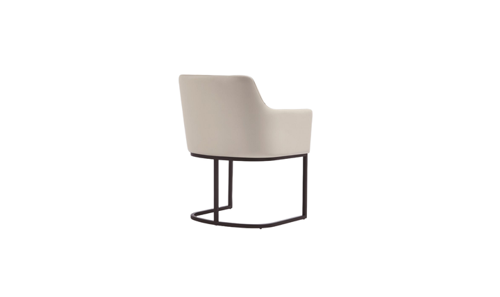 Manhattan Comfort Serena Metal Vegan Leather Armchair-Jennifer Furniture