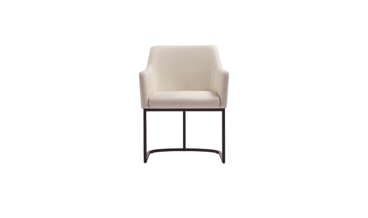 Manhattan Comfort Serena Metal Vegan Leather Armchair-Jennifer Furniture