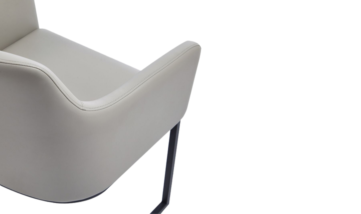 Manhattan Comfort Serena Metal Vegan Leather Armchair-Jennifer Furniture