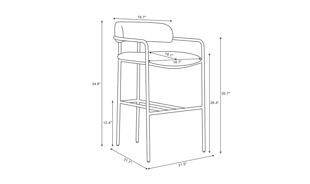 Manhattan Comfort Serene Metal Upholstered Counter Stool-jennifer