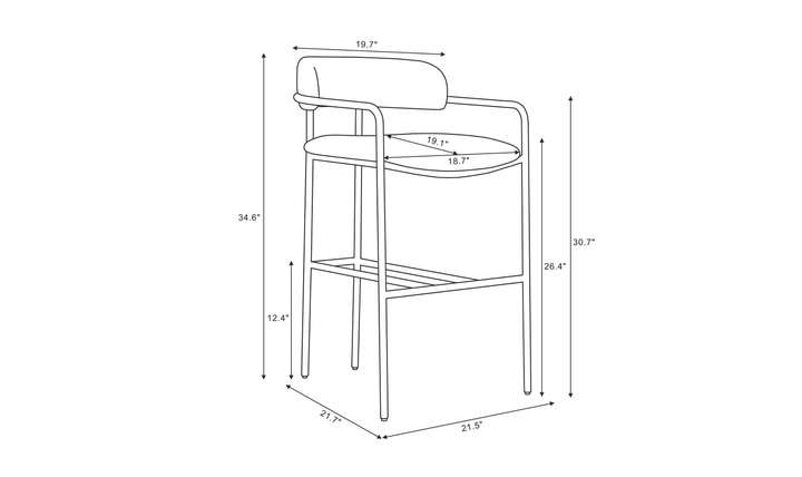 Manhattan Comfort Serene Metal Upholstered Counter Stool-jennifer