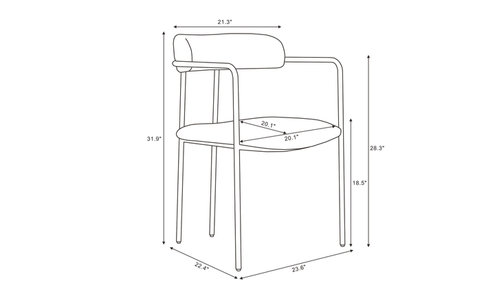 Manhattan Comfort Serene Metal Upholstered Dining Chair-jennifer