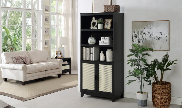 Manhattan Comfort Sheridan Bookcase Cabinet-Jennifer Furniture