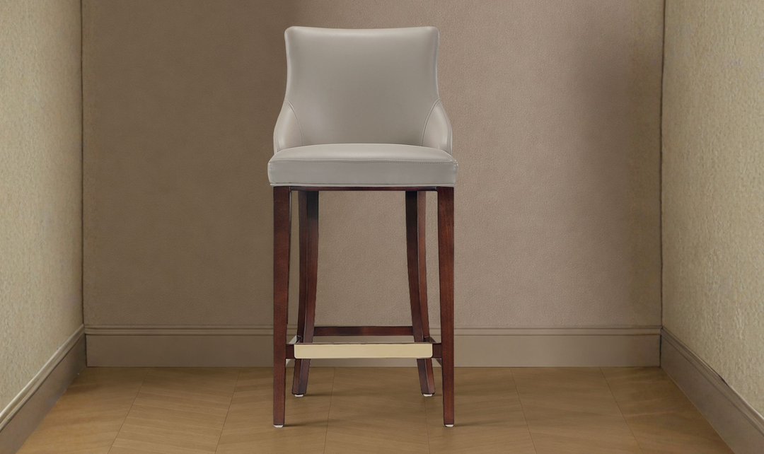 Manhattan Comfort Shubert Wood Upholstered Barstool-Jennifer Furniture
