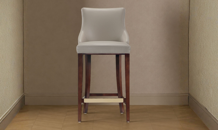 Manhattan Comfort Shubert Wood Upholstered Barstool-Jennifer Furniture
